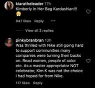 Fans weigh in on Kim Kardashian's announcement (Image via Instagram/@nike)